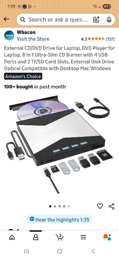  External CD/DVD Drive, View more