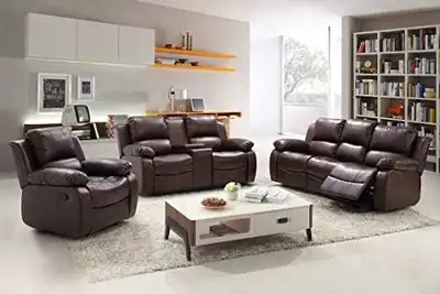 3PC Leather Recliner Set – Brand New Couch Sofa Loveseat Chair, View more