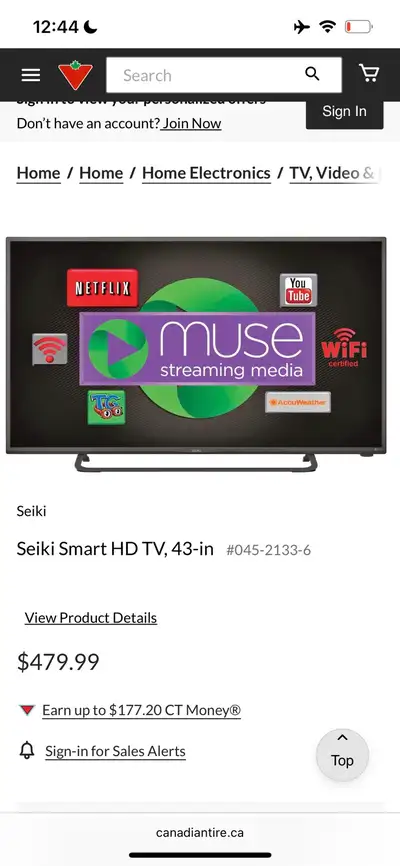 Seiki 43’’ Smart TV + WallMount, View more
