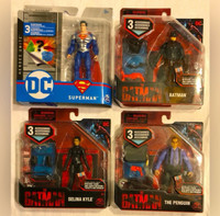 4 DC Superheroes/Villians-Superman, Batman, Selina Kyle, Penguin