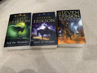 3x books from The Malayalam book of the Fallen by Steven Erikson