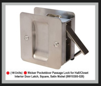 (NEW) 18 x Weiser Pocketdoor Passage Lock Square (9W10300-028)