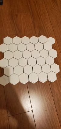 2" White Matte Hexagon / Honeycomb Tile