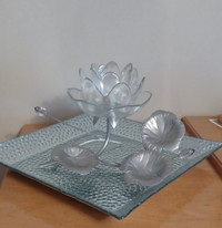 CANDLE HOLDER and TRAY