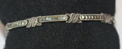 Absolutely gorgeous 925 sterling silver and marcasite oxidized bracelet in excellent vintage conditi...