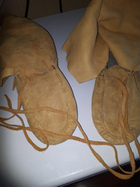 2 hand made moccasins