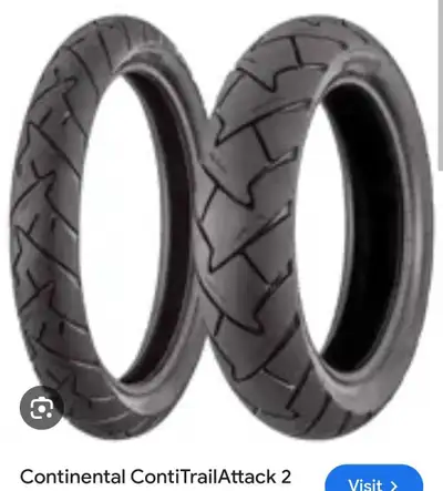 Continental ContiTrailAttack2 Motorcycle Tires Front 90/90 - 21 Rear 130/80 R17 Tires are off a Suzu...