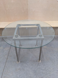 Custom Round Table All Stainless Steel & Glass High Quality