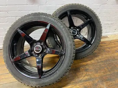 225/45R18 95T Nokian winter tires (set of four) with Klasse Motorsport rims (wheel bolt pattern 5x12...