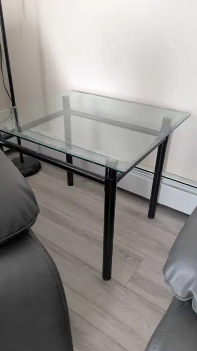 Glass side table, View more