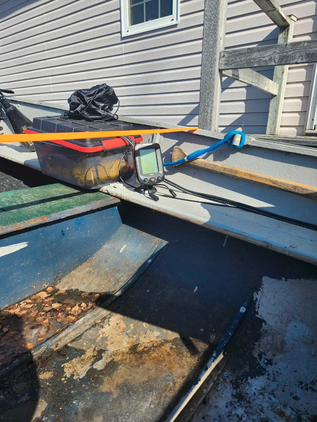 14. ft aluminum boat with new motor and trailer  in Personal Watercraft in Saint John