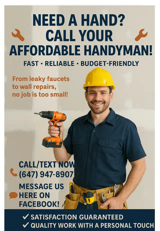 affordable Handyman, no job is too small62864741268609125