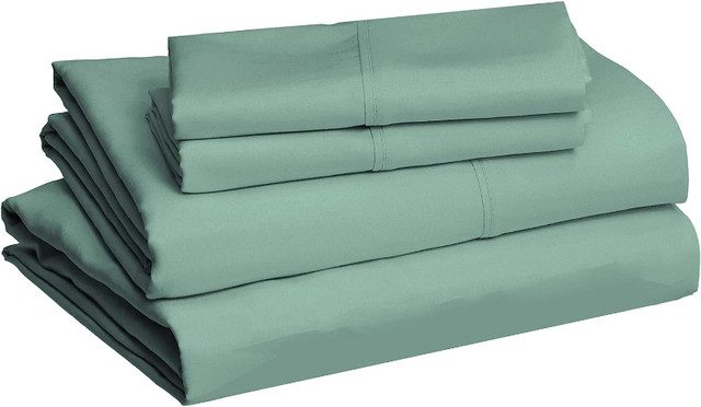 New Emerald Green Deep Pocket 4 Piece Sheet Set - D $50 /Q $55 in Bedding in North Bay - Image 2