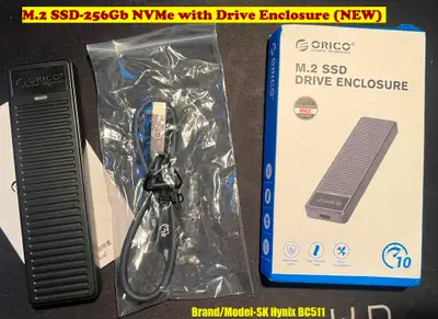 M.2 SSD-256Gb NVMe with Drive Enclosure (NEW), View more