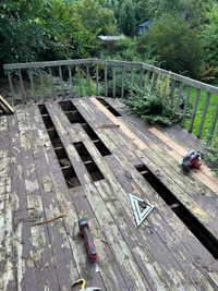 Deck and fence repair . Rotten boards call us 