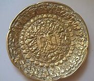 Rare Antique Brass Double Headed Eagle Plate