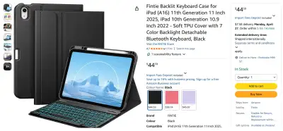 Bluetooth Keyboard & free potection case for 11 in iPad/Tablet, View more