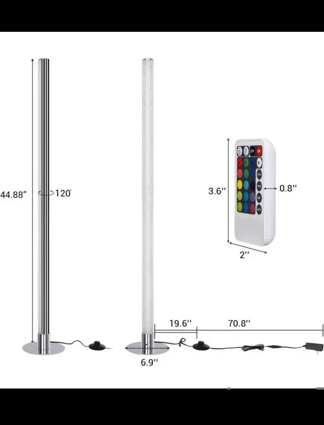 LED Corner Floor Lamp, RGBW Color Changing Lamps with Remote, 45 in Indoor Lighting & Fans in Hamilton - Image 7
