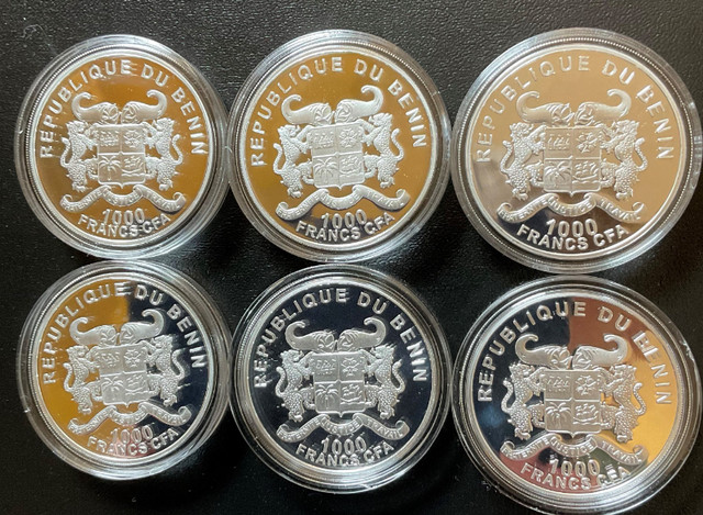 2014-2016 Benin 999% 1oz Silver Coins (Complete Set) Rare! in Arts & Collectibles in Kamloops - Image 2