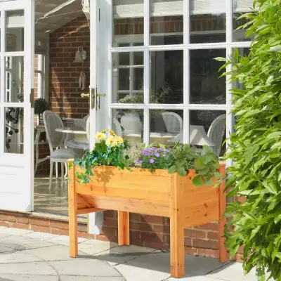 Unique & Practical Design: A raised garden with funnel shaped planting area, provides ample space to...