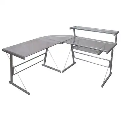 Broderick Glass-Top Corner Desk- NEW in box, View more