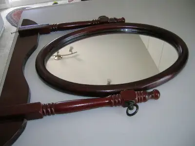 Miroir ovale cadre en bois, View more