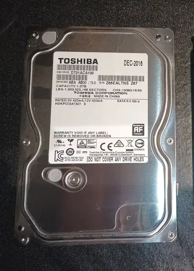 1TB Toshiba HArd Drive 3.5 Inches, View more