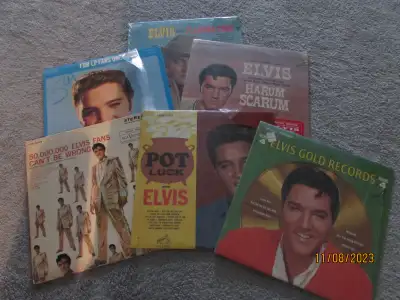 50,000,000 ELVIS FANS CAN’T BE WRONG LPE2075 $15, ELVIS POT LUCK, LSP2523 $14, ELVIS GOLDEN RECORDS...