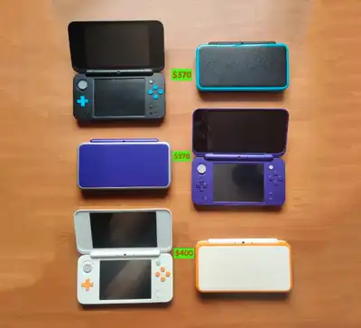 Blue, Purple $370 ⎮ Orange $400 ⎮ 8.5/10 Condition or Better 128GB New Nintendo 2DS XL ( Same as 3DS...