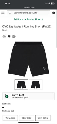 OVO lightweight running shorts (FW22)
