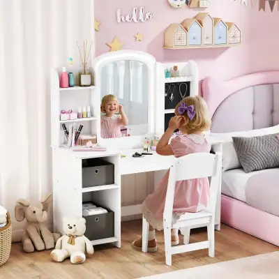 Led kids Vanity Table and Chair, Toddler Dressing Table  Chair, View more