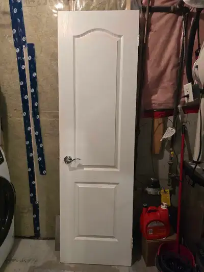 used door with hinges door knob and jamb, View more