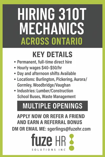 310T Truck & Coach Technician – Multiple Openings Across Ontario! Join an industry leader and put yo...