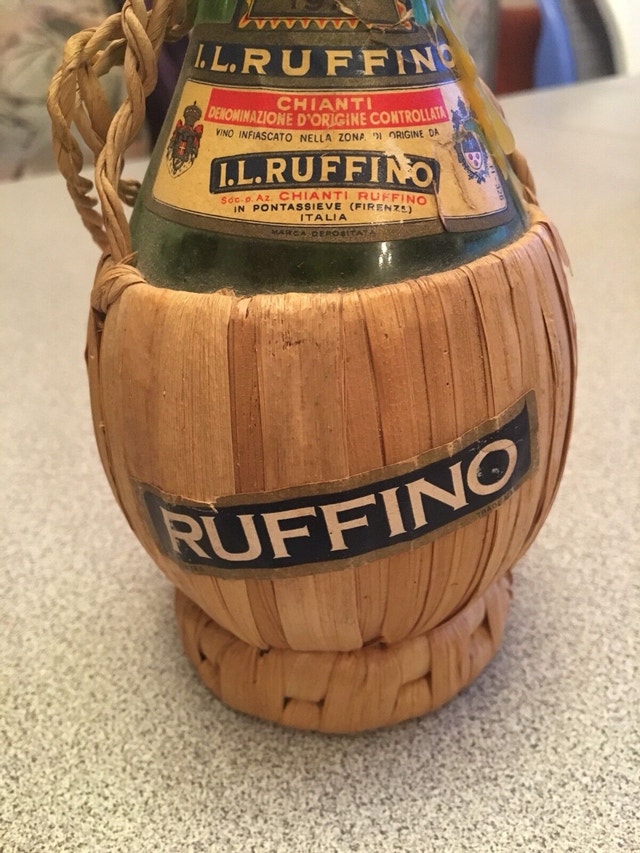 1971 Chianti Ruffino vintage wine bottle Italy Arts & Collectibles