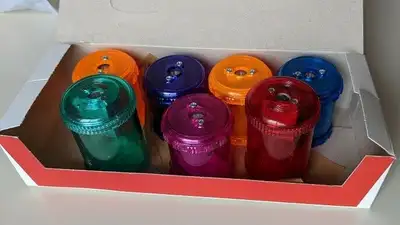 NEW - 7 Multi Colour Pencil Sharpeners. Made in Germany!, View more
