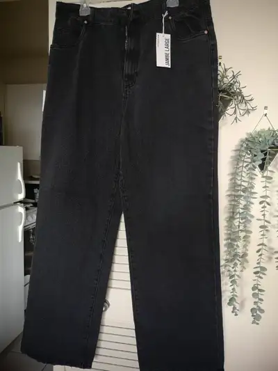 Black high waisted wide leg jeans