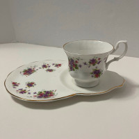 ROYAL OSBORNE violetta tennis plate snack tea set, teacup