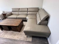 Italian leather sectional with power seat 