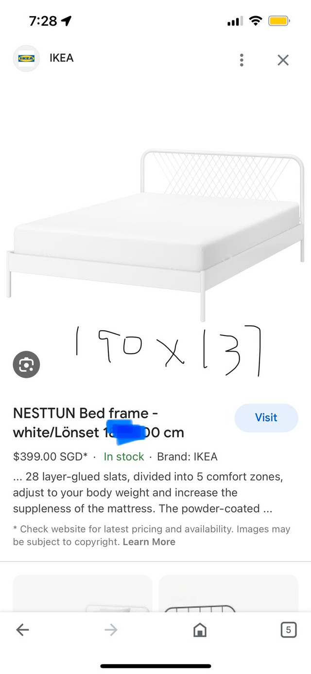 IKEA metal full size bed frame  in Beds & Mattresses in Markham / York Region