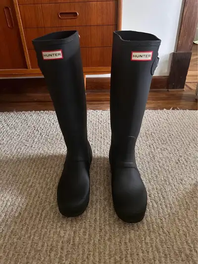 Black Rain Boots: Hunter Tall, Size 10 Women's, View more