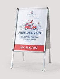 ^^ 2 NEW  “A” FRAME SIDEWALK SIGNS - COMMERCIAL SIGNS * SALE ***