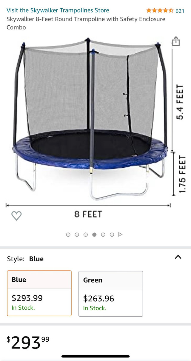 Trampoline Skywalker 8Feet Round with Safety Enclosure Combo. Other