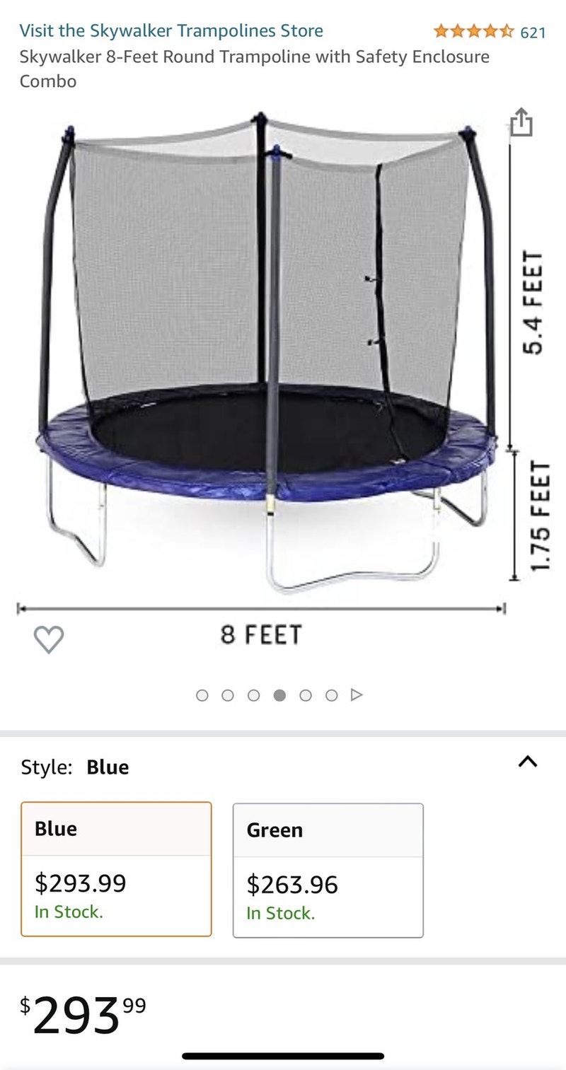 Trampoline Skywalker 8Feet Round with Safety Enclosure Combo. Other