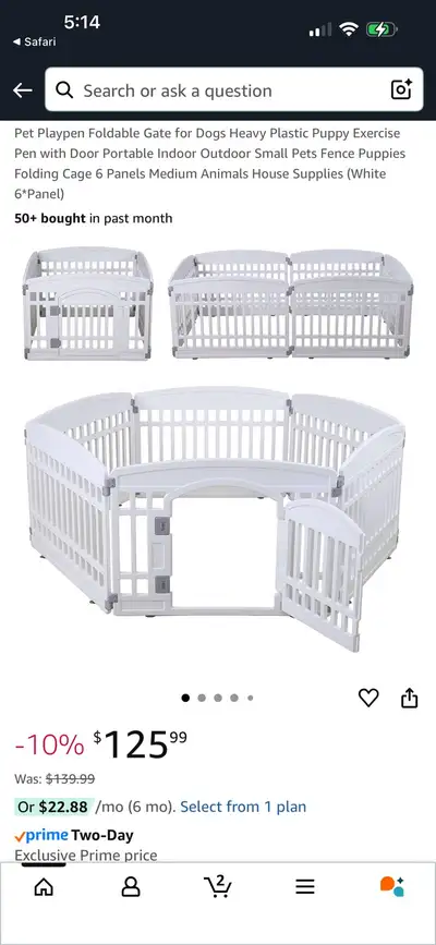 Brand New in Box Retails for $142.47 Dog Playpen Crate - Never Used Brand New in the Box Pick up in...