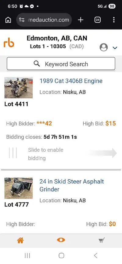 selling at richie bros nisku **** multiple quick coupler attachments clam shell rotator / landscape...