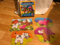 My first puzzle set $10 4 puzzles in-1 farm animals child puzzle