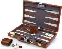 Open Box! 15inch Backgammon Set - Brown/Black/Brown