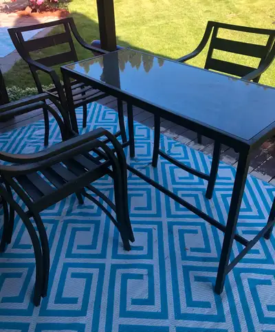 Glass table and chairs set, View more