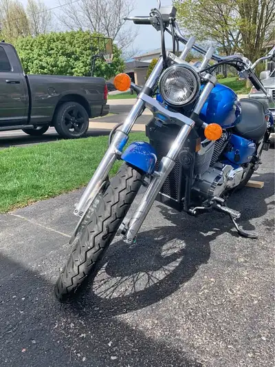 2007 Honda Shadow Spirit motorcycle. 4th owner. Has 16,412 km. Electric Blue. Will include cover, an...