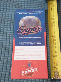 MLB Montreal Expos unused ticket envelope